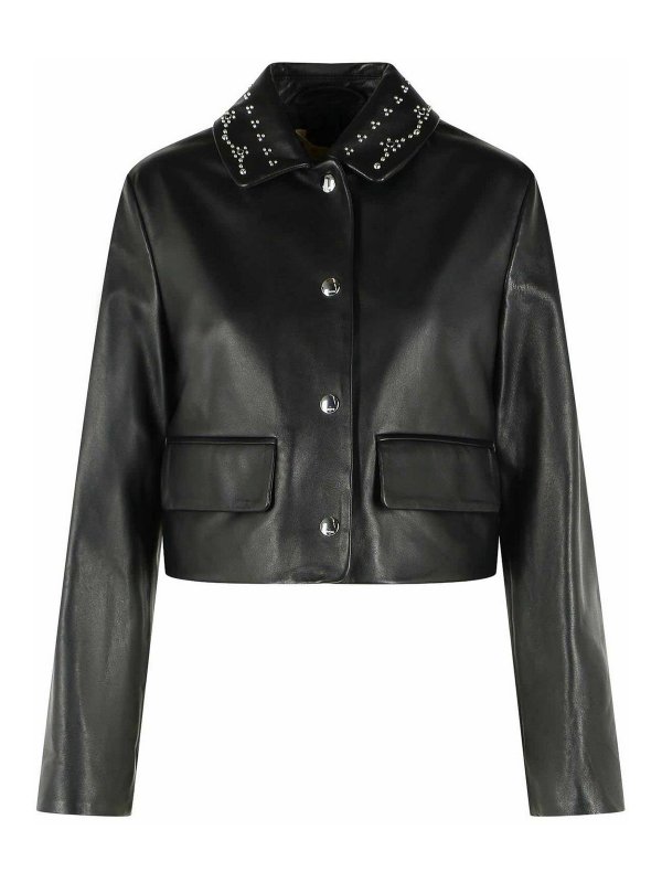 Marni: leather jacket - Black Nappa Leather Jacket