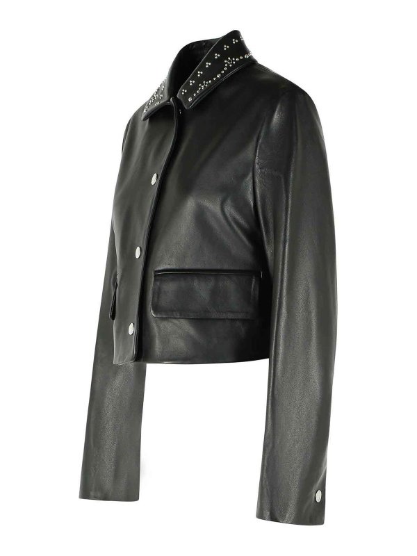 The Best Shops Marni: leather jacket - Black Nappa Leather Jacket