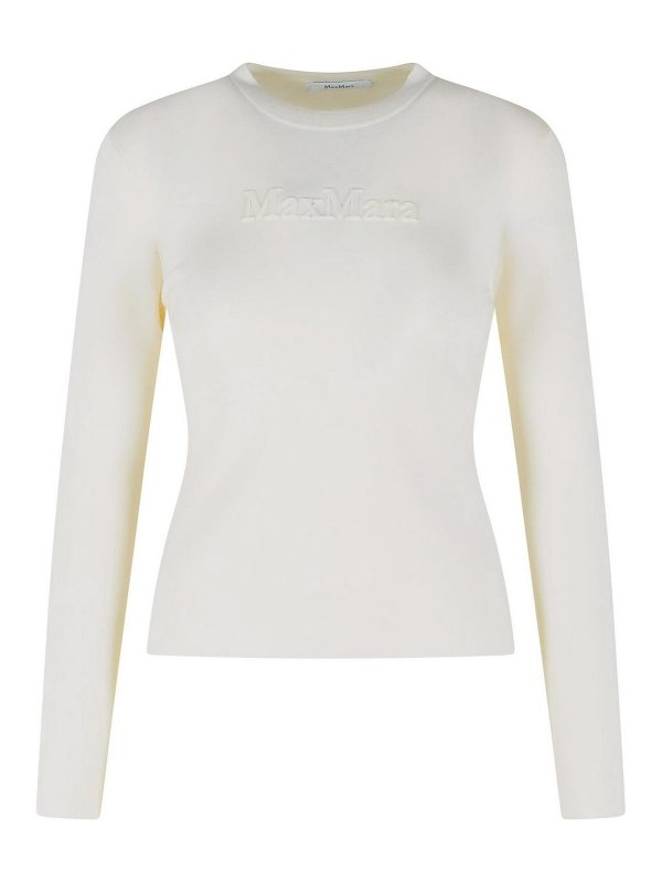 Max Mara: クルーネック - クルーネック - 白