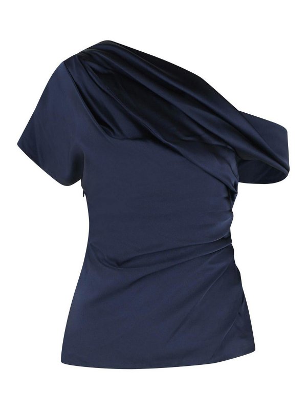 JONATHAN SIMKHAI: Tops & Tank tops - Navy Acetate Blend Top