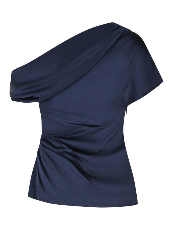 JONATHAN SIMKHAI: Tops & Tank tops online - Navy Acetate Blend Top