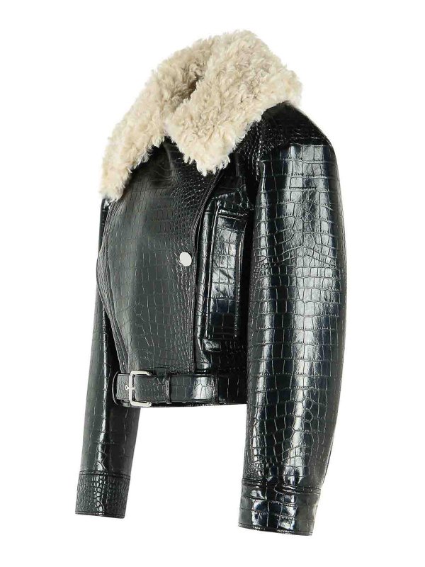 The Best Shops SPORTMAX: レザージャケット - レザージャケット - 黒