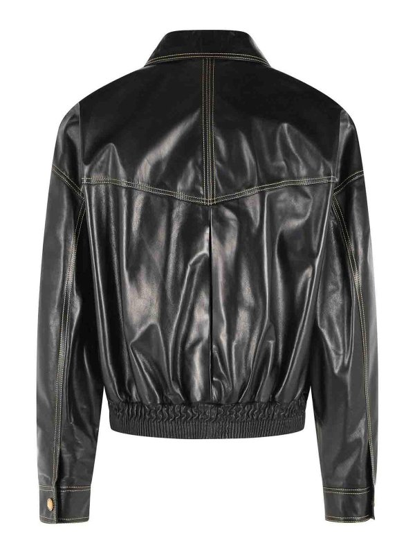 VERSACE: leather jacket online - Black Leather Jacket