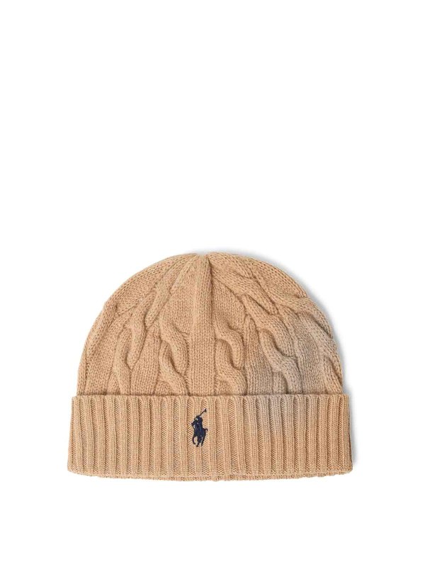 POLO RALPH LAUREN: ニットキャップ - ビーニー帽 - ベージュ