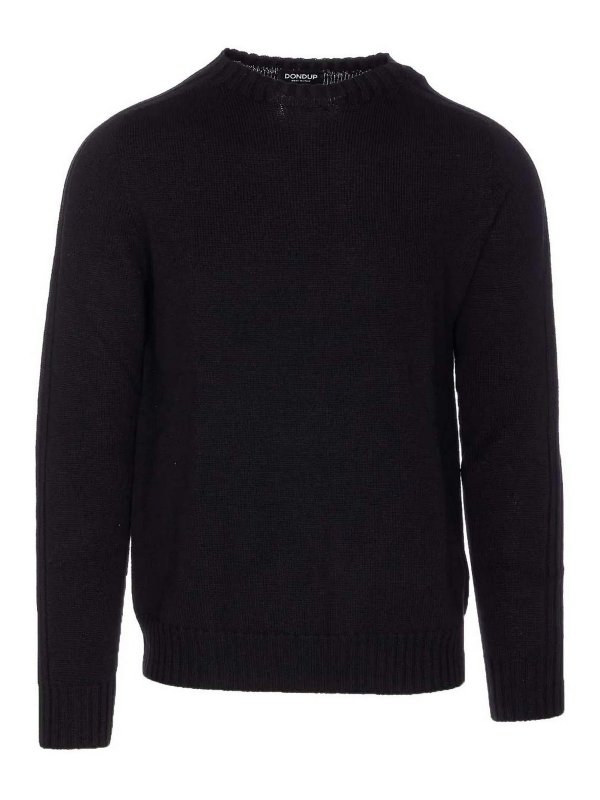 DONDUP: Strickpullover mit Rundhalsausschnitt - Rundhalspullover - Schwarz