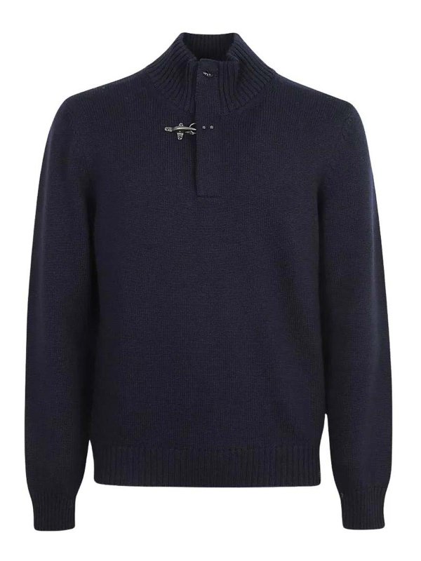 FAY: Pull col rond - Pull Col Rond - Bleu