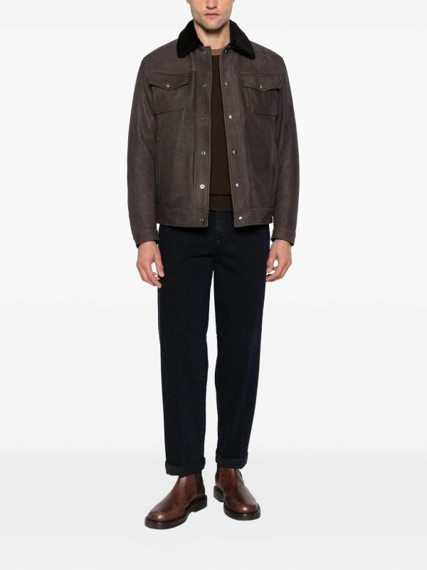 クルーネック - ブラウン shop online: BARBA