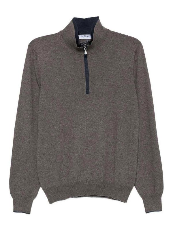 GRAN SASSO: Strickpullover mit Rundhalsausschnitt - Rundhalspullover - Grau