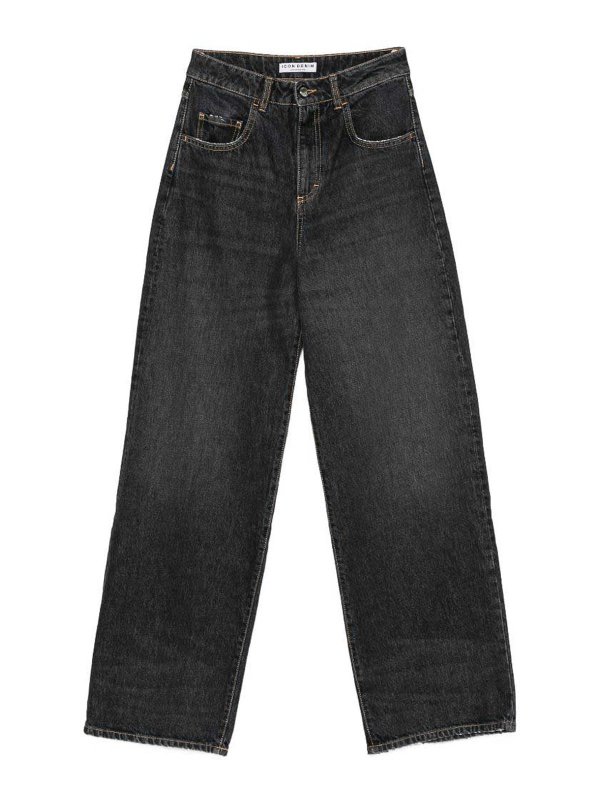 ICON DENIM: Jeans Rectos - Vaqueros Rectos - Negro
