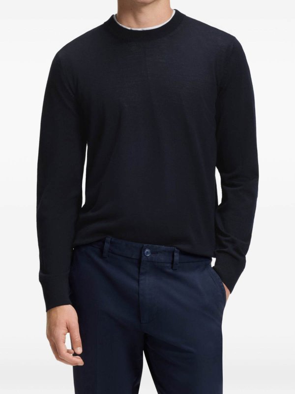 Hugo Boss: クルーネック online - クルーネック - ダークブルー
