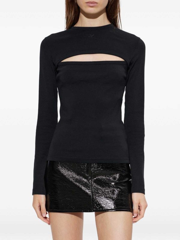クルーネック - 黒 shop online: Courreges