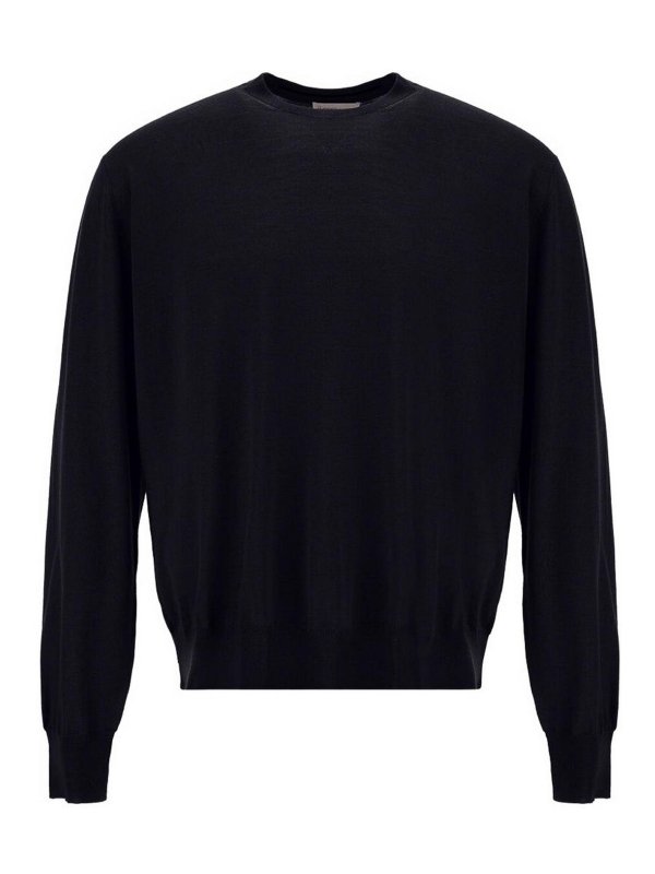 HERNO: Strickpullover mit Rundhalsausschnitt - Rundhalspullover - Dunkelblau