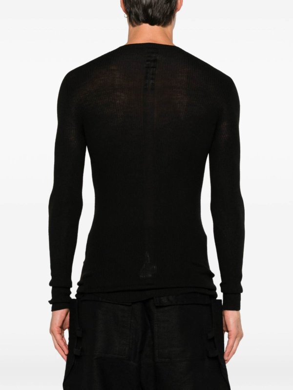 RICK OWENS: Strickpullover mit Rundhalsausschnitt online - Rundhalspullover - Schwarz