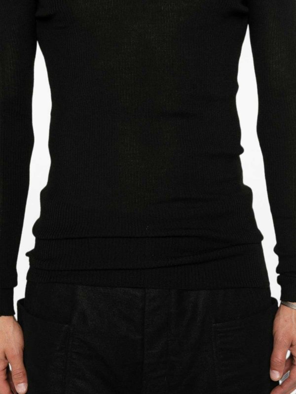 The Best Shops RICK OWENS: Strickpullover mit Rundhalsausschnitt - Rundhalspullover - Schwarz