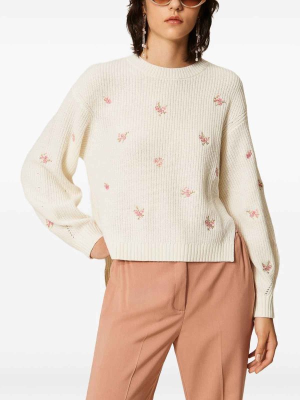 TWINSET: Strickpullover mit Rundhalsausschnitt online - Rundhalspullover - Keine