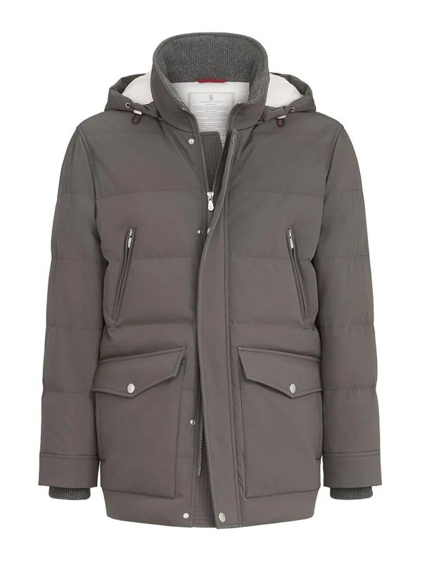 BRUNELLO CUCINELLI: ダウン・ハイテクジャケット - ダウンジャケット - グレー