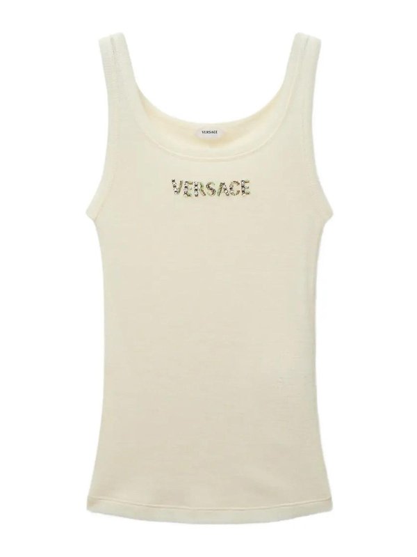 VERSACE: Tops & Débardeurs - Top - Beige