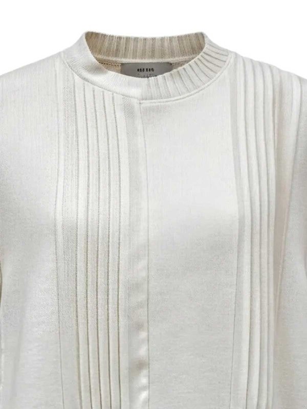Sacai: Strickpullover mit Rundhalsausschnitt online - Rundhalspullover - Weiß