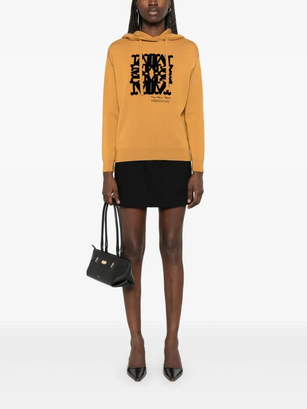 Max Mara: Strickpullover mit Rundhalsausschnitt online - Rundhalspullover - Braun