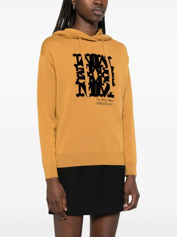 The Best Shops Max Mara: Strickpullover mit Rundhalsausschnitt - Rundhalspullover - Braun