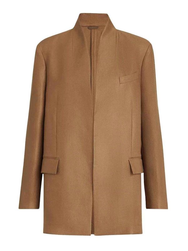 BRUNELLO CUCINELLI: カジュアルジャケット - カジュアルジャケット - ブラウン
