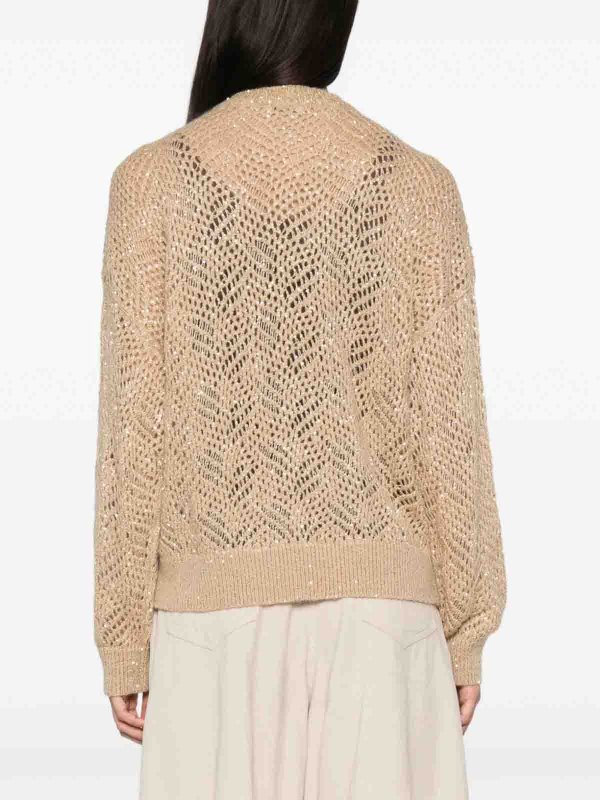 クルーネック - ベージュ shop online: BRUNELLO CUCINELLI