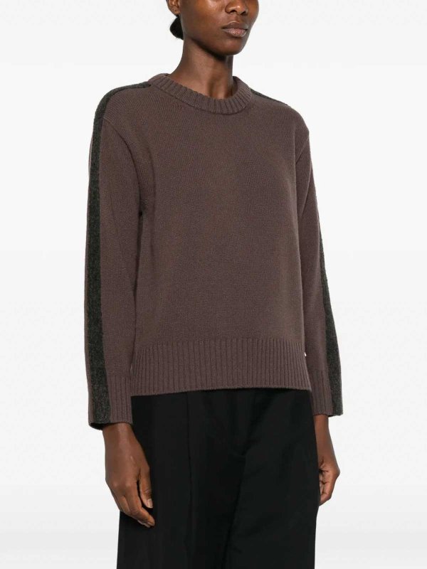 The Best Shops HERNO: Suéteres con cuello pico - Suéter Cuello Redondo - Marrón