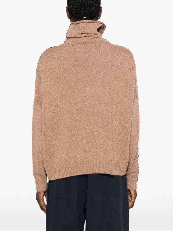 The Best Shops KUJTEN: Strickpullover mit Rundhalsausschnitt - Rundhalspullover - Beige