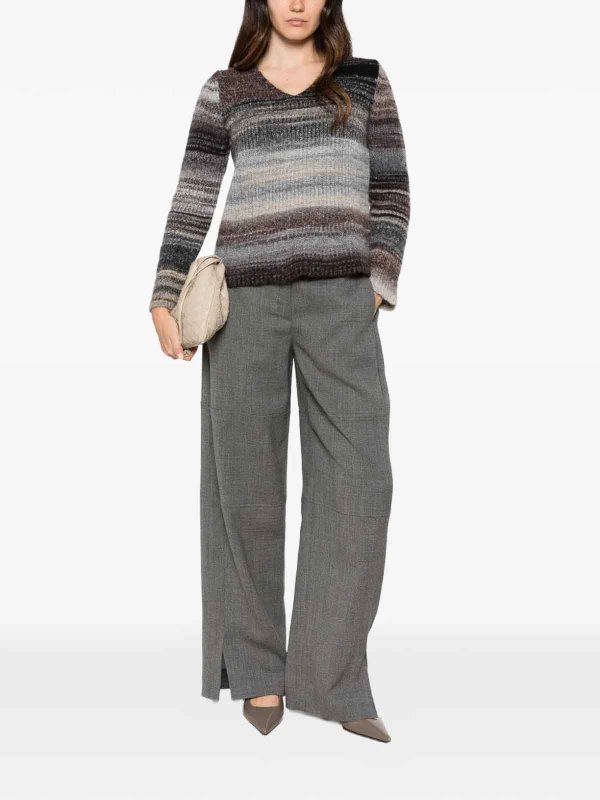 NEERA 20.52: Strickpullover mit V-Ausschnitt online - V-Pullover - Grau