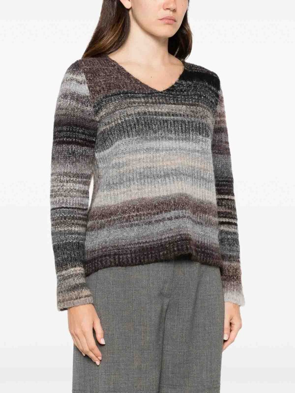 The Best Shops NEERA 20.52: Strickpullover mit V-Ausschnitt - V-Pullover - Grau