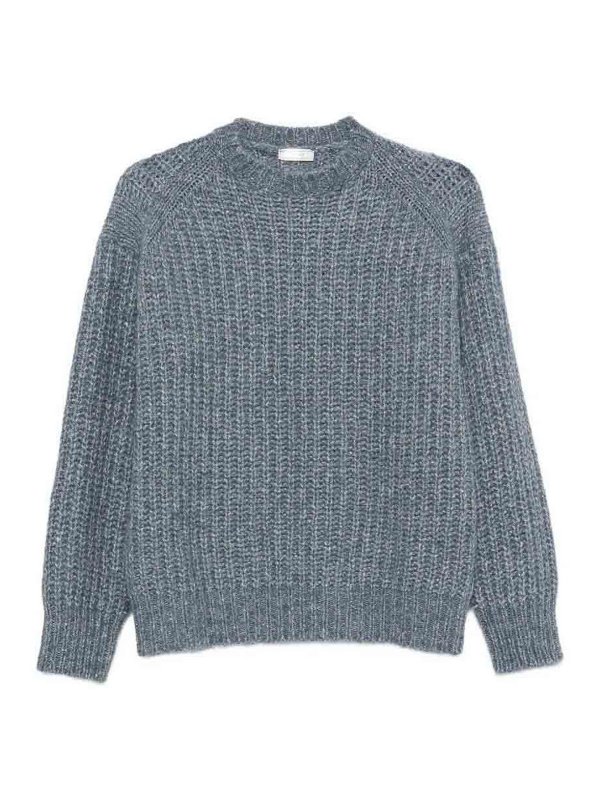 PESERICO: Suéteres con cuello pico - Suéter Cuello Redondo - Azul Claro