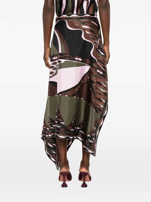 膝丈/ミディスカート - 緑 shop online: EMILIO PUCCI