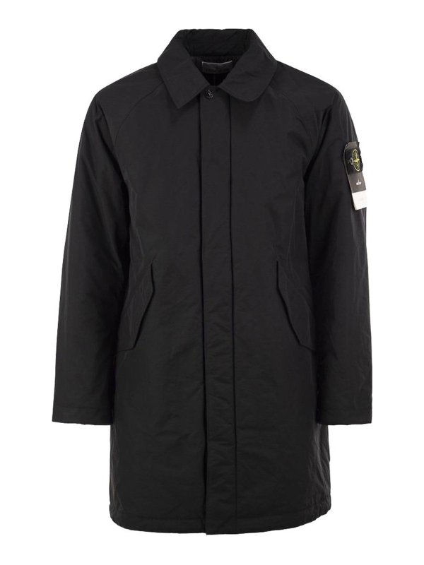 STONE ISLAND: ロングコート - ロングコート - 黒
