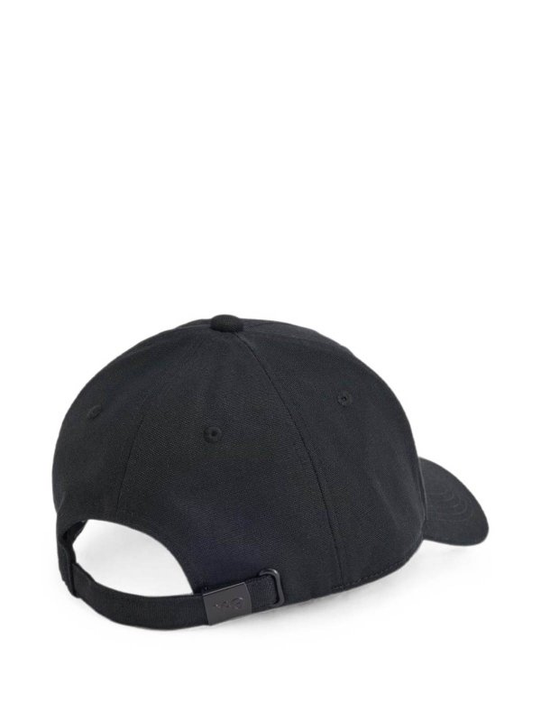 Y-3: hats & caps online - Logo cotton baseball cap
