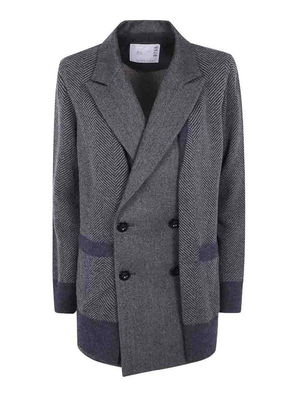 Sacai: ブレザー - ブレザー - グレー