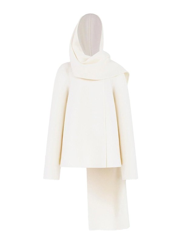 Alaïa: long coats - Wool scarf coat