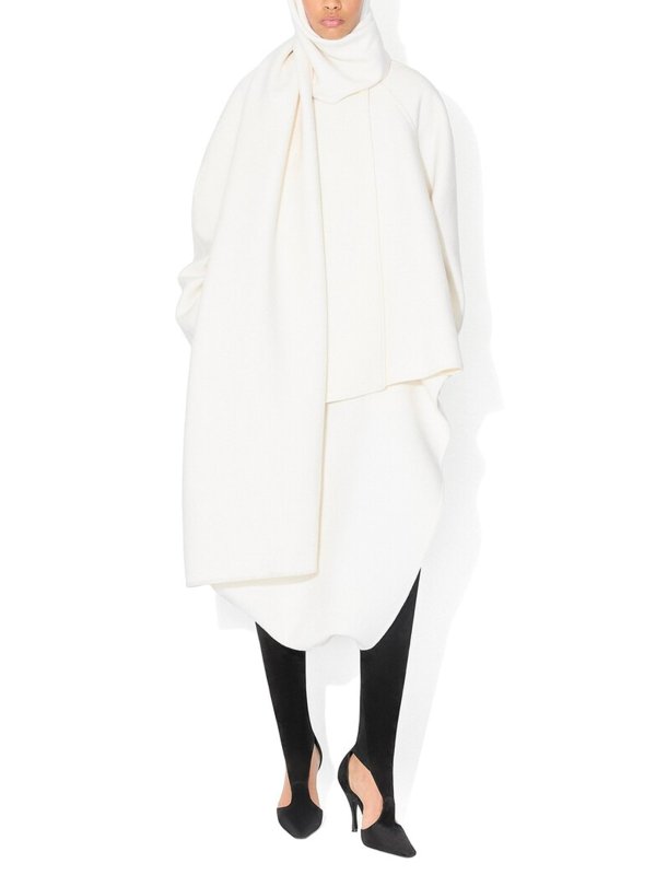 Alaïa: long coats online - Wool scarf coat