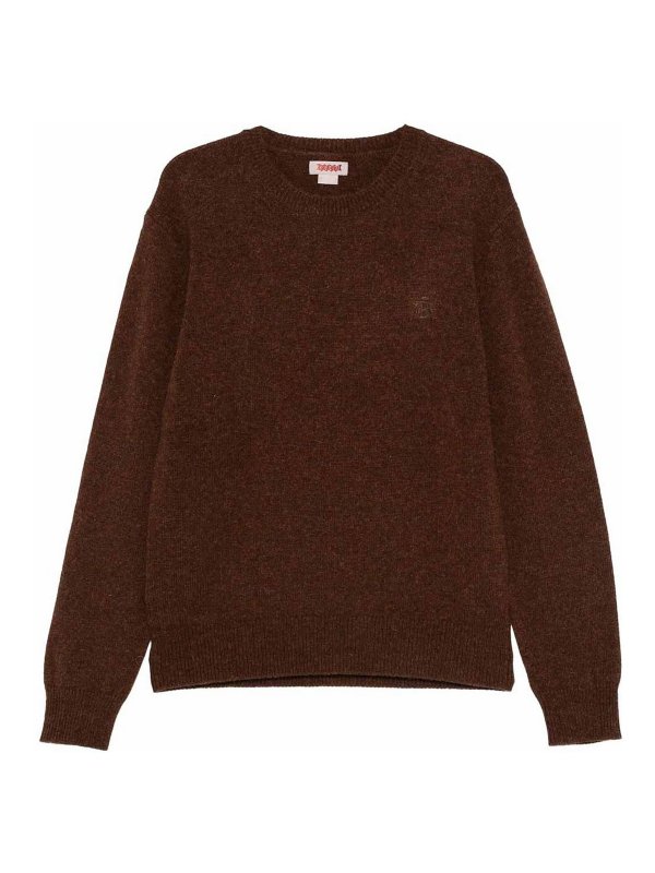 BARACUTA: Strickpullover mit Rundhalsausschnitt - Rundhalspullover - Braun