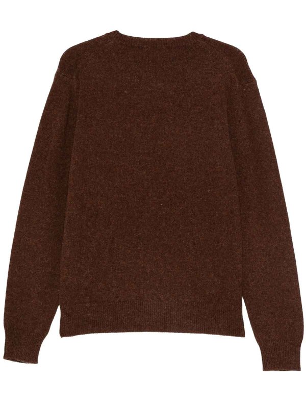 BARACUTA: Strickpullover mit Rundhalsausschnitt online - Rundhalspullover - Braun