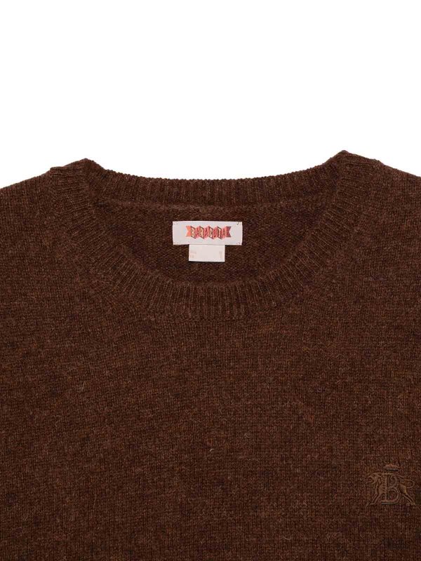 The Best Shops BARACUTA: Strickpullover mit Rundhalsausschnitt - Rundhalspullover - Braun