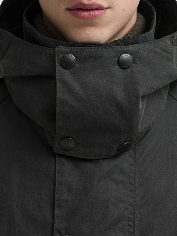 Barbour x Norbit long waxed jacket shop online: BARBOUR