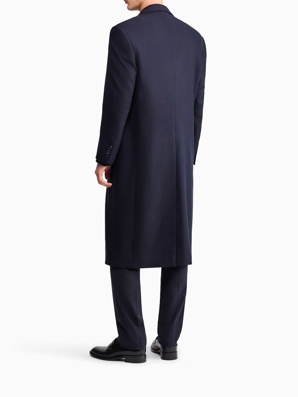 The Best Shops GIORGIO ARMANI: long coats - Virgin wool and cashmere chevron coat