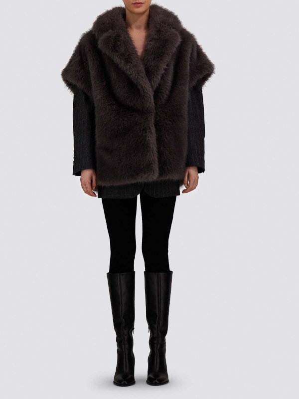 HERNO: waistcoats & gilets online - Long-pile fur-touch gilet