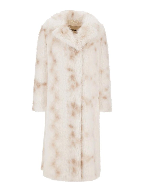 HERNO: long coats - Lynx-effect fur-touch coat