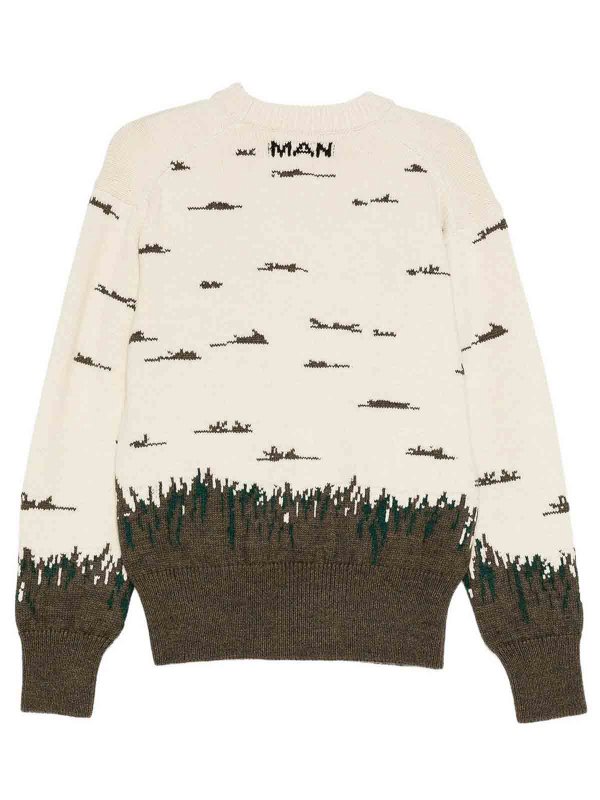 JUNYA WATANABE: Strickpullover mit Rundhalsausschnitt online - Rundhalspullover - Weiß