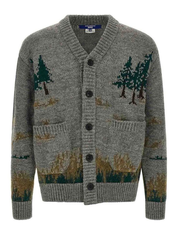 JUNYA WATANABE: cardigans - Wool intarsia cardigan