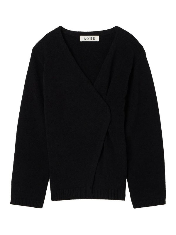 ROHE: cardigans - Off-shoulder wrap cardigan