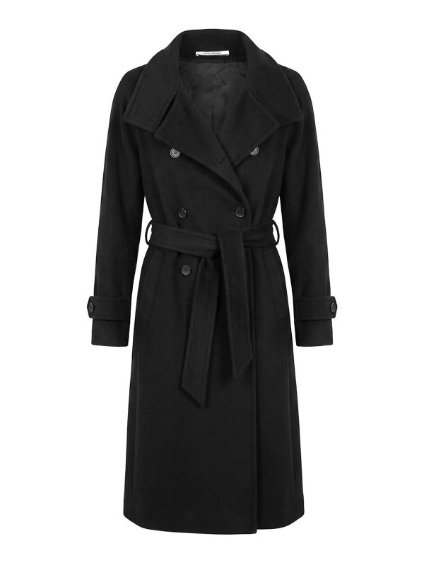 TAGLIATORE: long coats - Henryka belted double-breasted coat