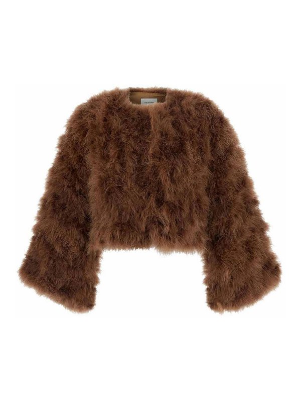 YVES SALOMON: casual jackets - Cropped feather jacket
