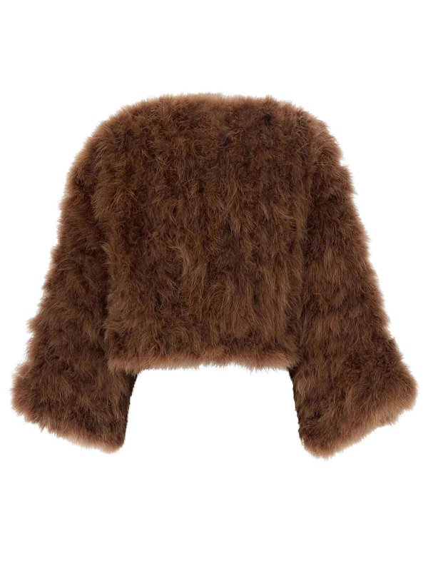 YVES SALOMON: casual jackets online - Cropped feather jacket